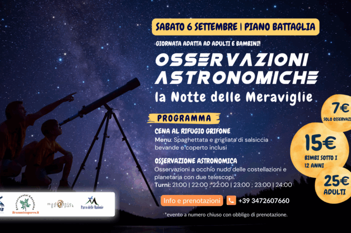 Osservazioni Astronomiche a Piano Battaglia | Notte delle Meraviglie al Rifugio Grifone | 06 settembre 2025